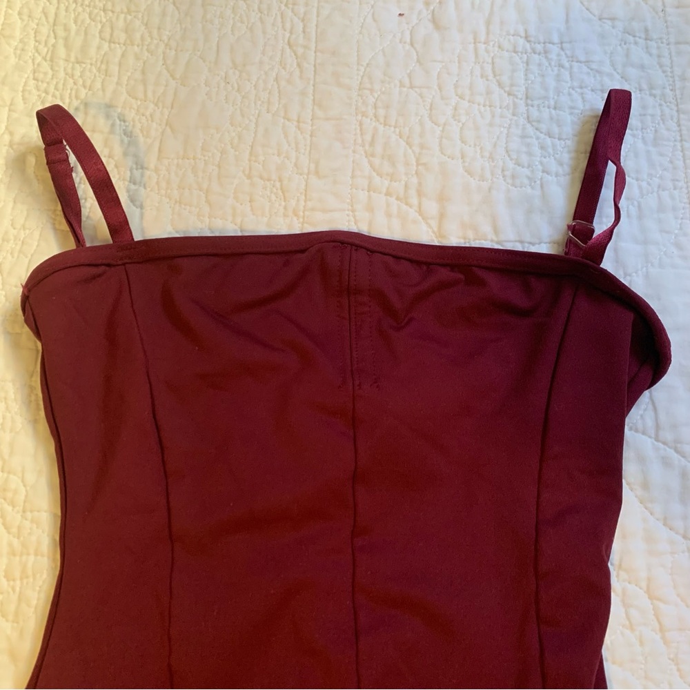 Mondor xs red maroon burgandy leotard adjustable straps - Picture 2 of 8